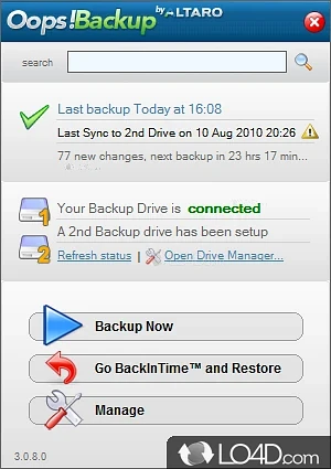 Backup & versioning for docs and other files - Screenshot of Oops!Backup