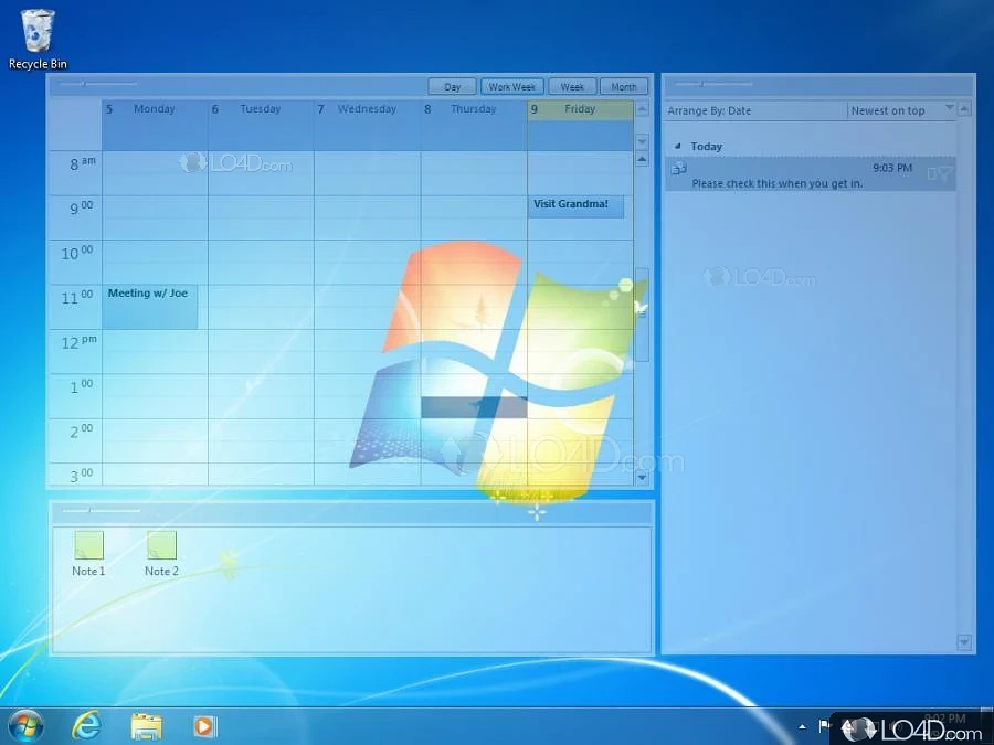 Provides you with with access to Outlook from desktop - Screenshot of Outlook on the Desktop