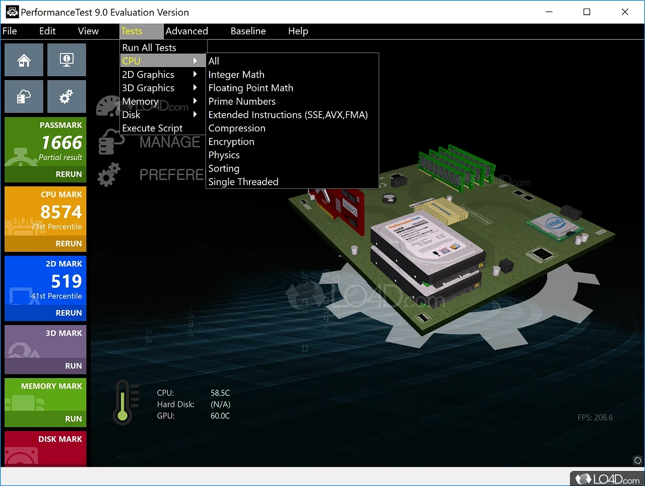 PassMark PerformanceTest - PC benchmark software