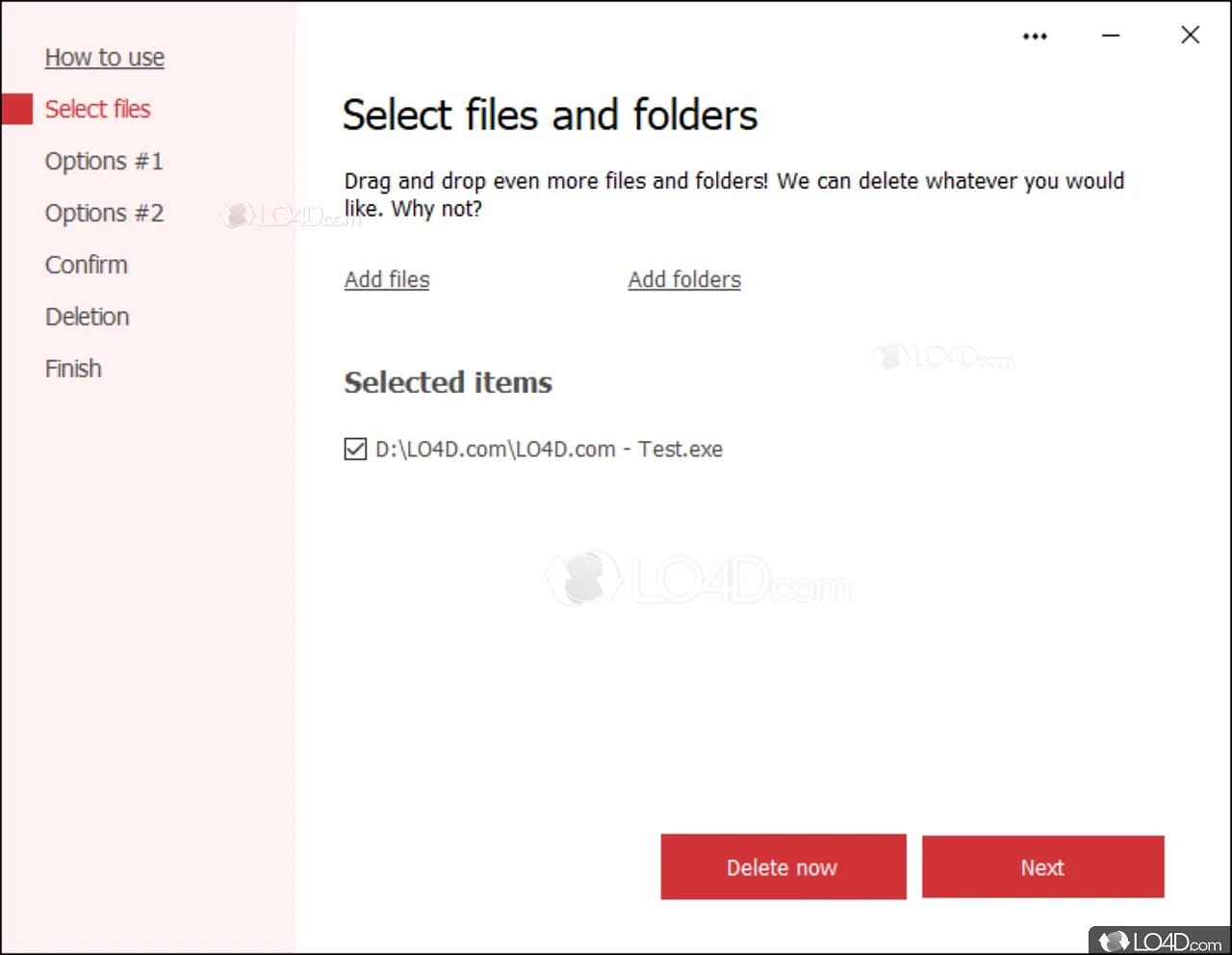 Secure file delete clearance free