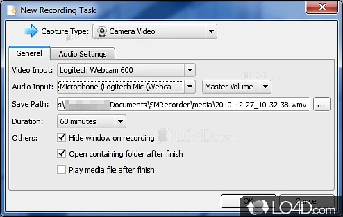 SMRecorder: User interface - Screenshot of SMRecorder