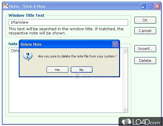 Stick-a-Note: User interface - Screenshot of Stick-a-Note