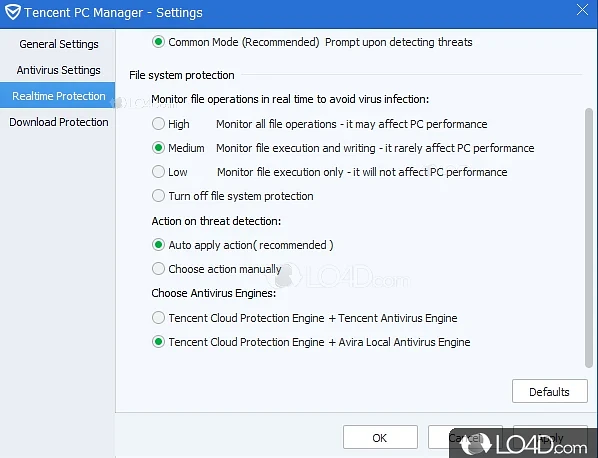 Scan folders, system software or memory - Screenshot of Tencent PC Manager
