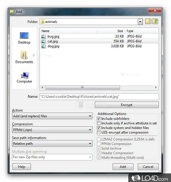 UltimateZip Download - Create, encrypt and extract archive files