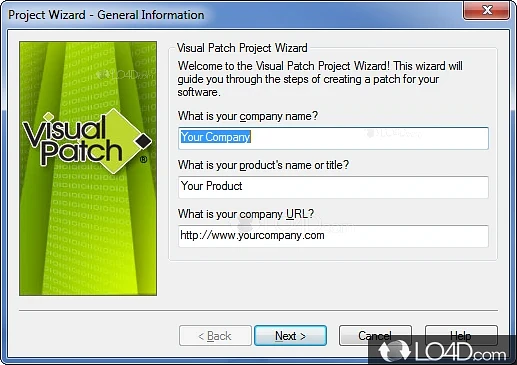 Create patch files for your software with this application that offers increased customization - Screenshot of Visual Patch