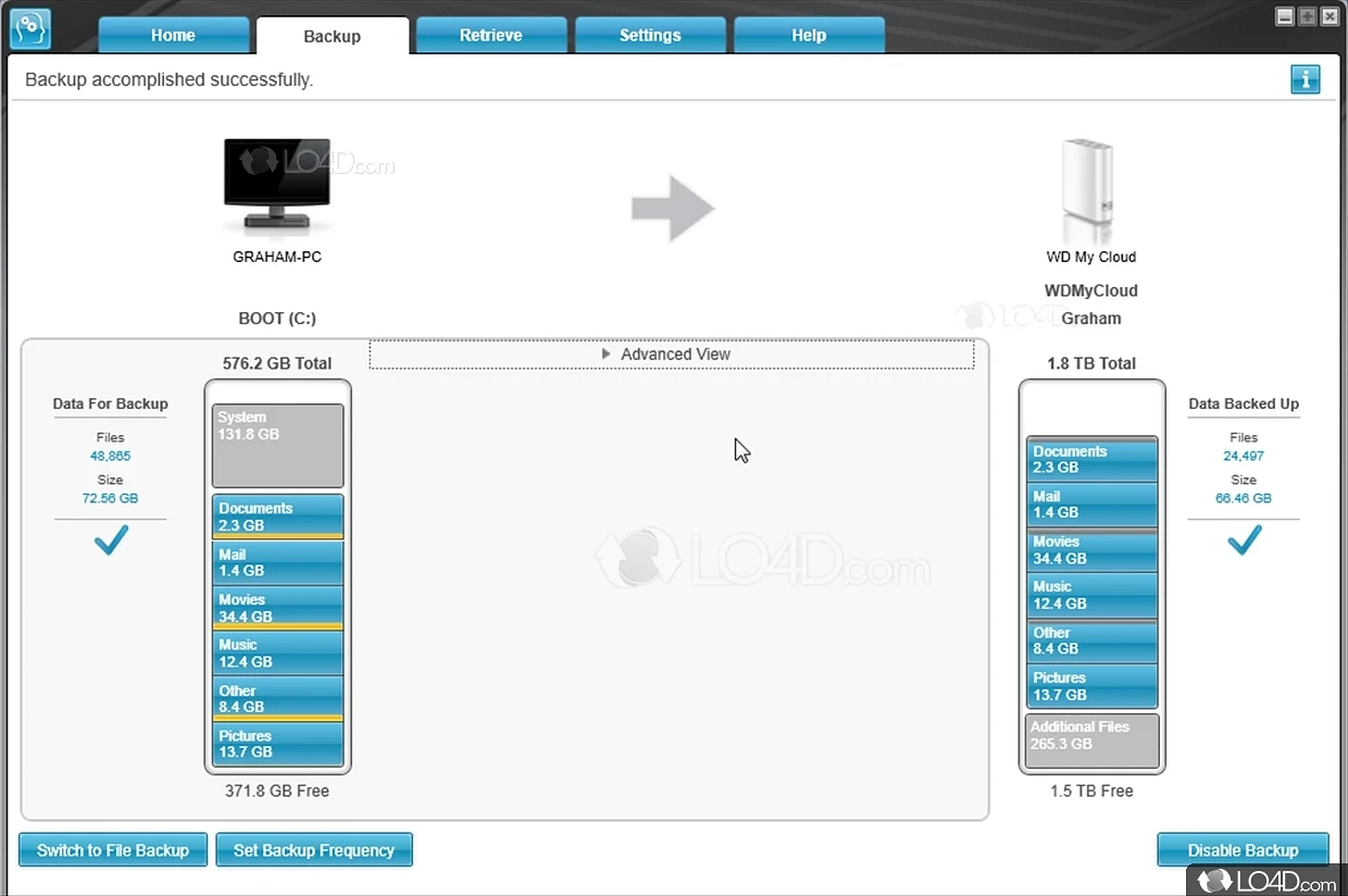 Backup tool for owners of Western Digital external hard drives - Screenshot of WD SmartWare