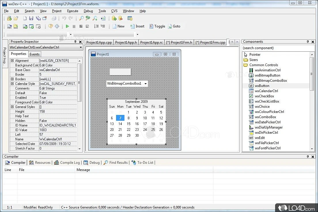wxDev-C++  : User interface - Screenshot of wxDev-C++  