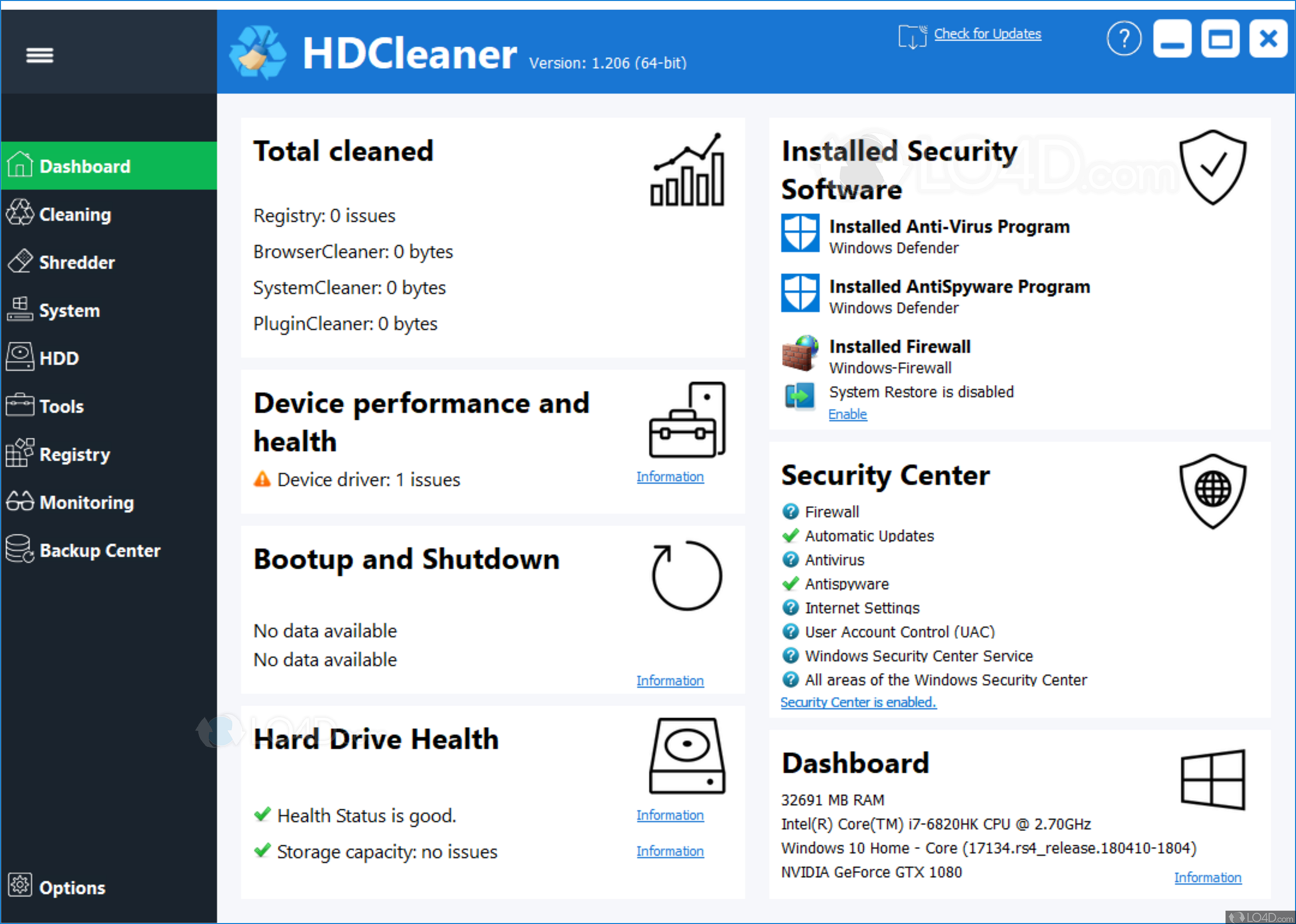 HDCleaner 2.054 for mac download