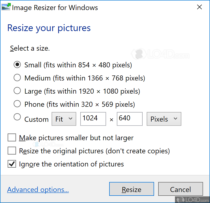 quick desktop photo resizer
