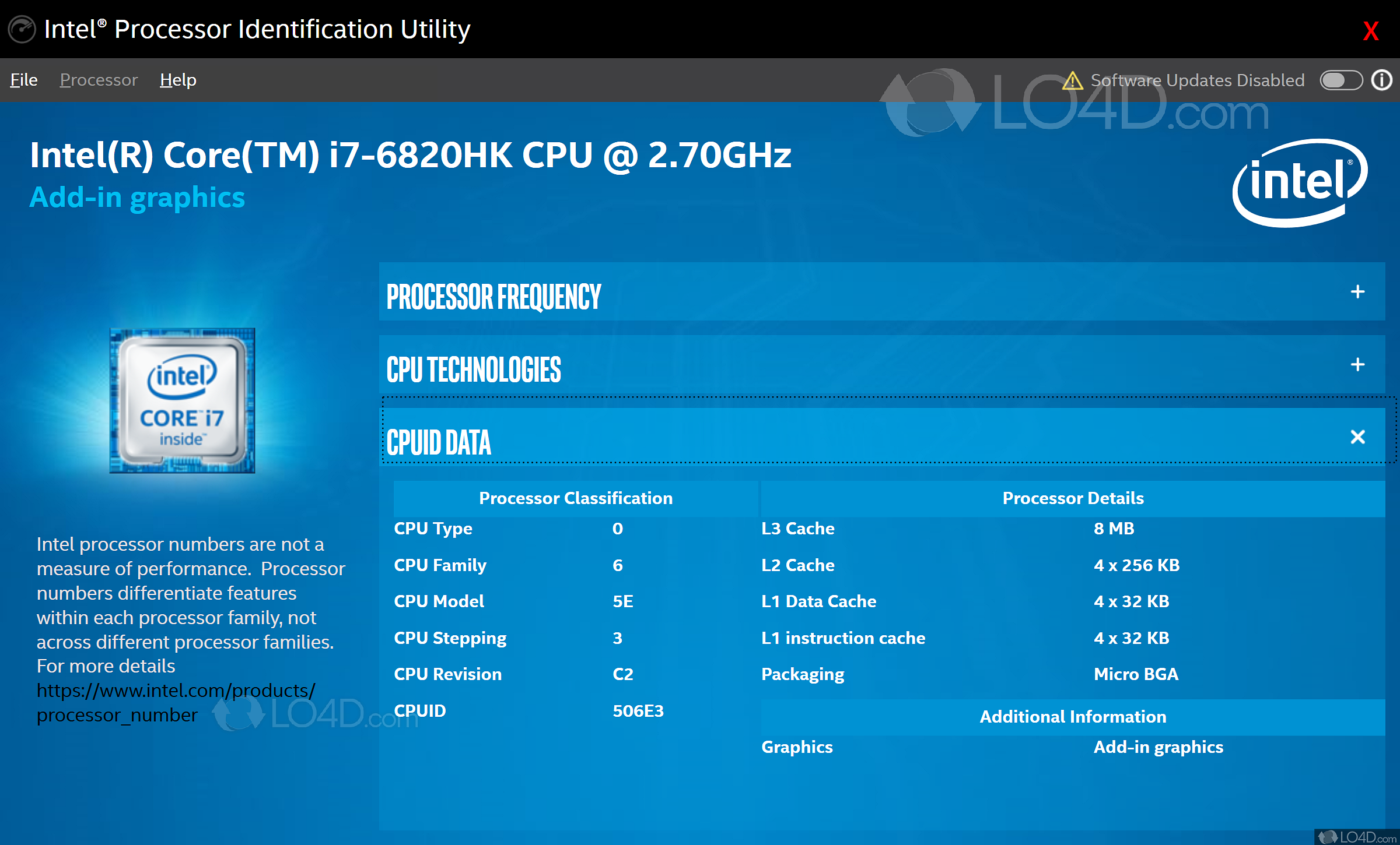 hp processor identification utility