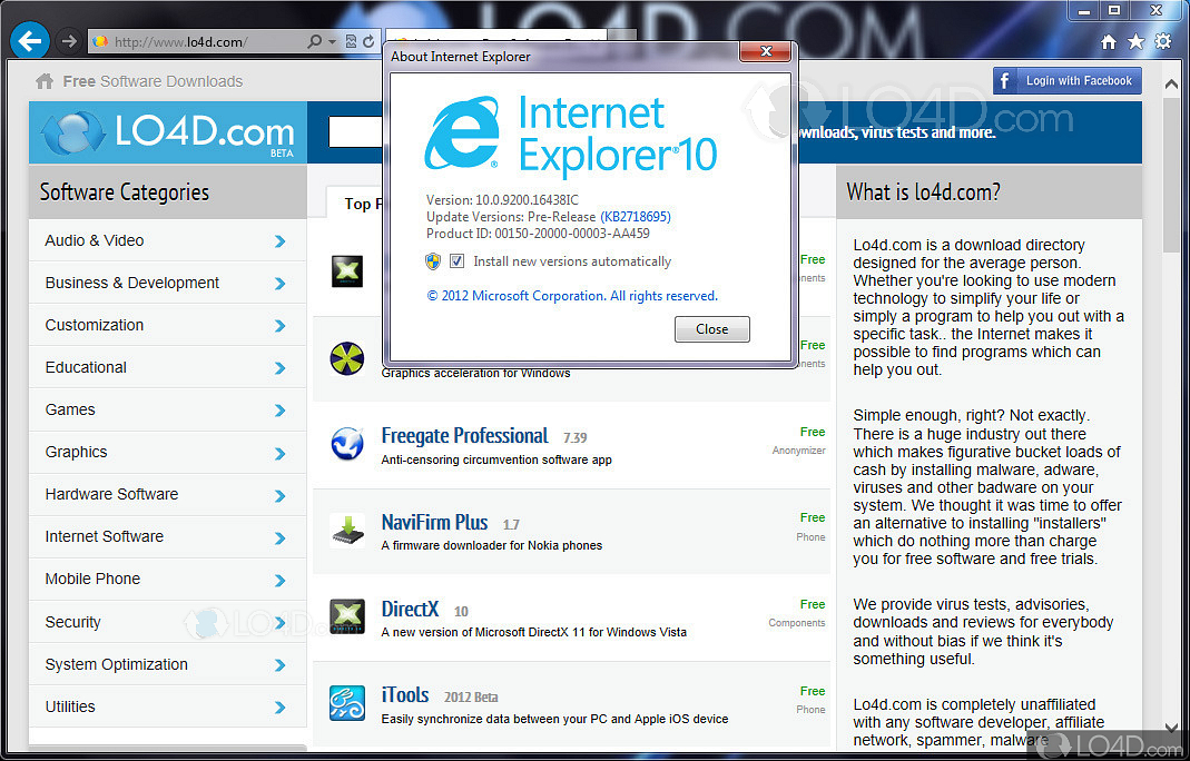 download internet explorer 10 for windows 10