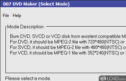 User interface - Screenshot of 007 DVD Maker