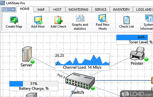 Screenshot of 10-Strike LANState - Scan network, find hosts, place them on a network diagram