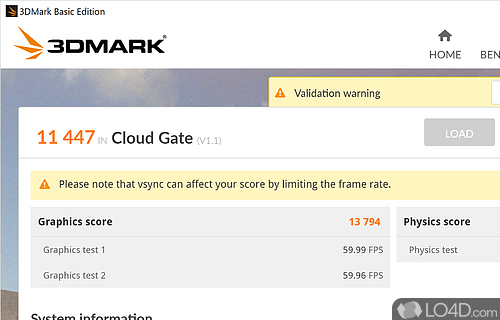 Analyze and save the result - Screenshot of 3DMark Basic