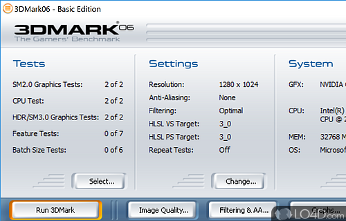 Screenshot of 3DMark06 - Powerful benchmarking utility that stresses out video card