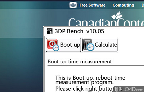 Screenshot of 3DP Bench - -to-handle and program worth having when you need to measure the boot and reboot time