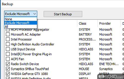 Backup/restore options - Screenshot of 3DP Chip