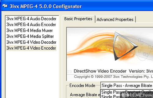 3ivx D4 for Windows Screenshot