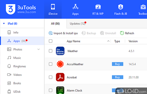 Install and uninstall iOS apps directly from 3uTools - Screenshot of 3uTools