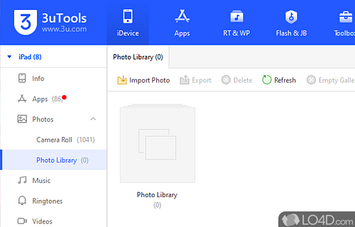 Access the device photo library and transfer media between iPhone and PC - Screenshot of 3uTools