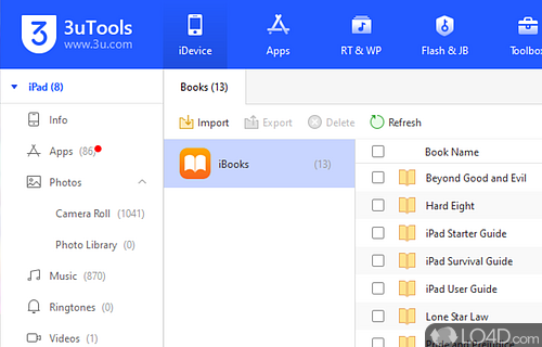 iOS device manager that can manage the e-Books installed - Screenshot of 3uTools