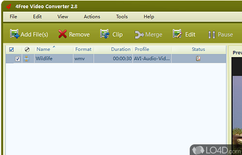 Screenshot of 4Free Video Converter - Can convert and edit video files