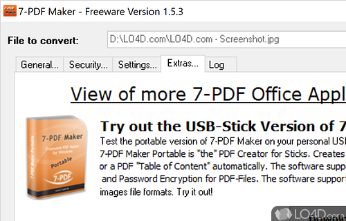 User interface - Screenshot of 7-PDF Maker