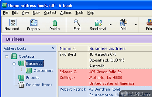 Screenshot of A-book - User interface