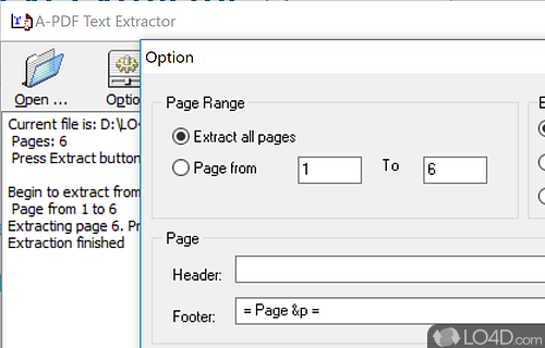 A-PDF Text Extractor screenshot