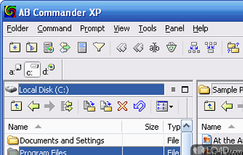 Screenshot of AB Commander - Practical utility that lets you organize files and folders located on computer in a manner using tools