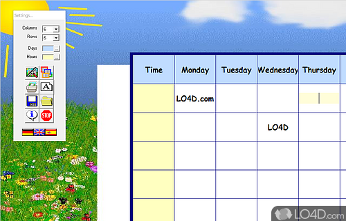 Create cool timetables for your kids - Screenshot of ABC Timetable