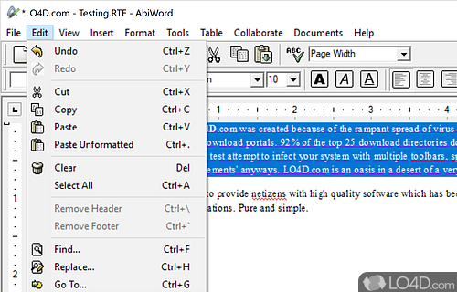 Similar with MS Word - Screenshot of AbiWord