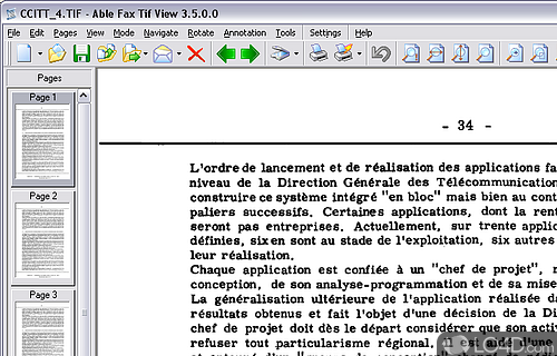 Screenshot of Able Fax Tif View - Complex piece of software which can view and edit TIFF files, send them by fax or convert them to other formats