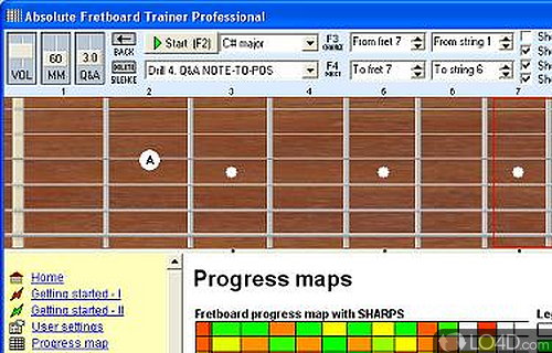 Screenshot of Absolute Fretboard Trainer - User interface