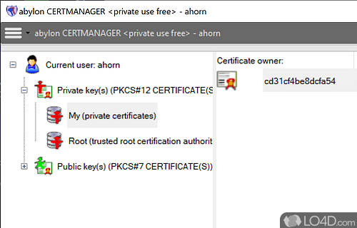 Create self-signed certificates - Screenshot of abylon READER
