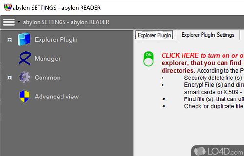 Working with the certificate manager - Screenshot of abylon READER