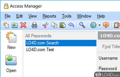Keep all passwords in a list with support for a master password, data importing options from CSV - Screenshot of Access Manager