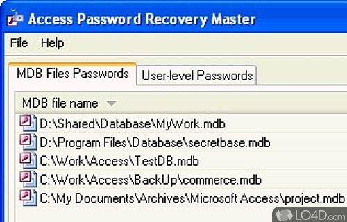 Access Password Recovery Master Screenshot