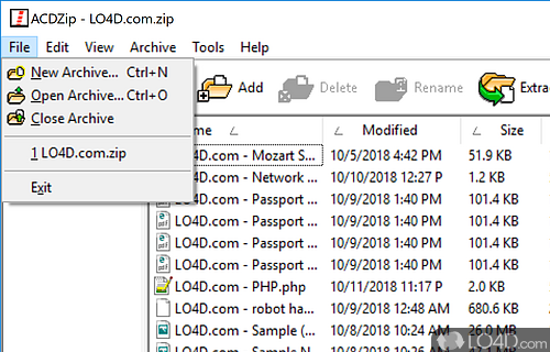 ACDZip screenshot