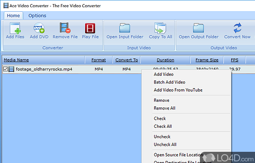 Software solution that comes in when you want to convert multimedia files to many other formats - Screenshot of Ace Video Converter