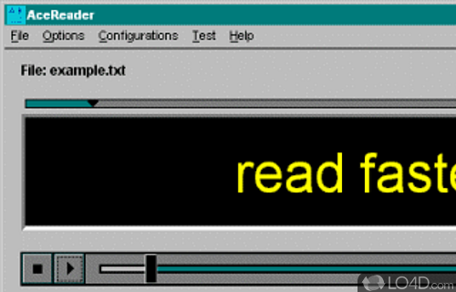 Screenshot of AceReader Lite - User interface