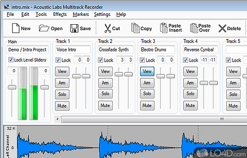 Screenshot of Acoustic Labs Multitrack Recorder - Is an multitrack recorder, editor and mixer