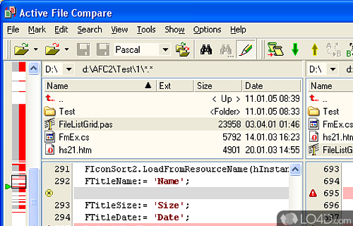 Screenshot of Active File Compare - Compare files with this utility that contains a file manager