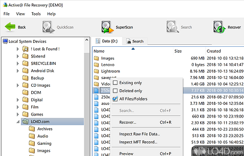 Active File Recovery for Windows Screenshot