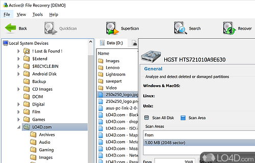 User-friendly tool protecting you from data loss - Screenshot of Active File Recovery