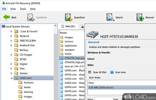 Active File Recovery for Windows Screenshot