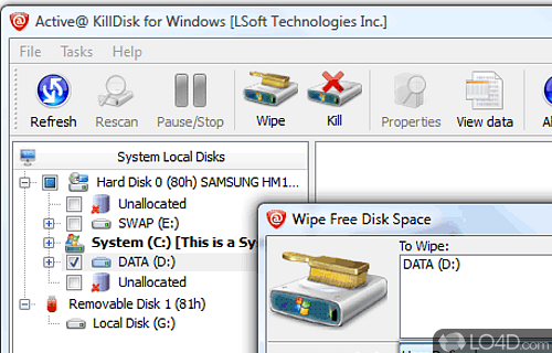 Screenshot of Active@ KillDisk - Using this app perform various actions to the data stored on hard