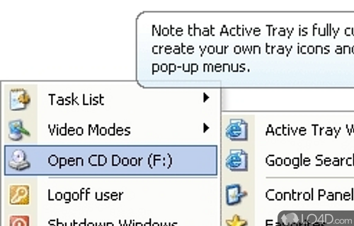 Screenshot of Active Tray - Take advantage of the System Tray area in a more manner