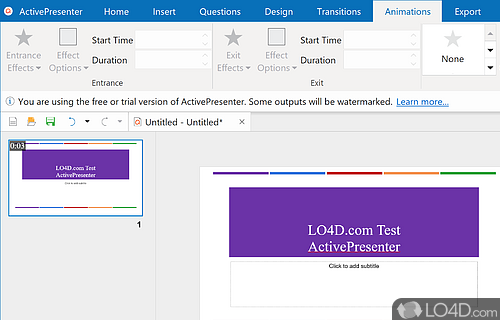 Free for personal and non-commercial use - Screenshot of ActivePresenter Free
