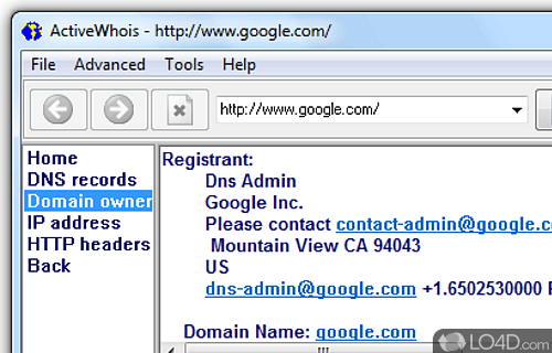 Screenshot of ActiveWhois Browser - A user-friendly interface to make things easier